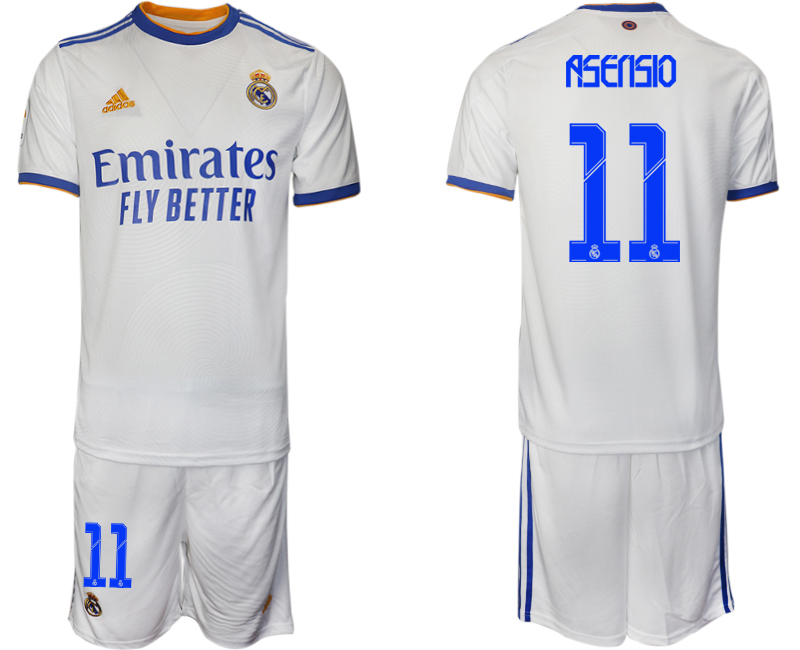 Cheap Men 2021-2022 Club Real Madrid home white 11 Soccer Jerseys